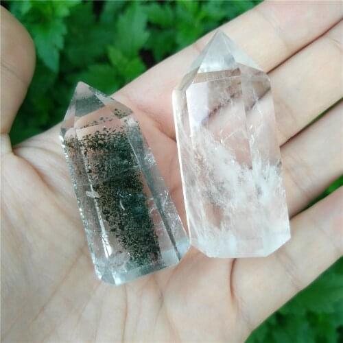 Natural Crystal Quartz Wand Collection Green Phantom Crystal Point Kit Healing Crystal Point