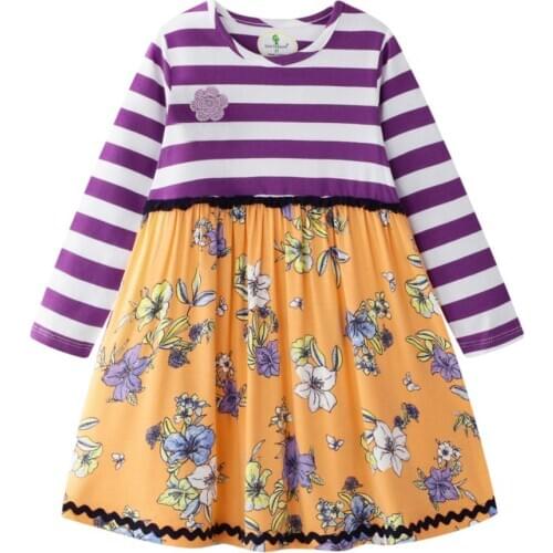 Girls Dresses Spring Baby Girl Newborn Clothes Long Sleeve Cotton Flowers Elegant Evening Princess Dress Kids Casual T-shirt