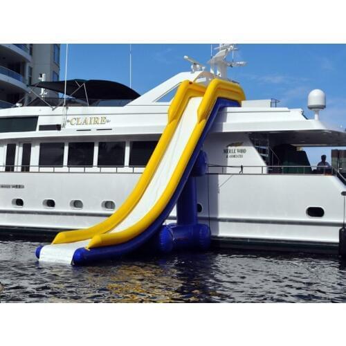 TOPHOP Yacht Used Water Park Slide , Water Slide Boat , Inflatable Yacht floating Water Slide for summer with factory price