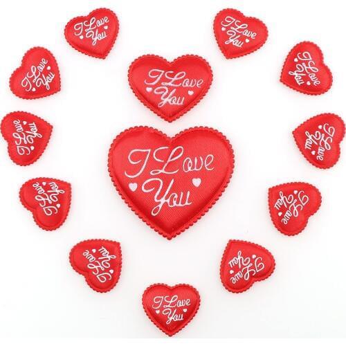 Mix Size Confetti Red Love You Heart Romantic Wedding Fabric Table Scatter Birthday Bachelorette Party Valentines Day Supplies