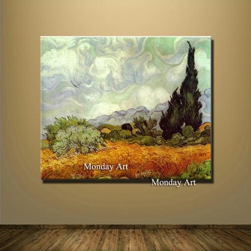 Handmade The Harvest (Wheatfields) Reproduction Vincent Van Gogh Oil Painting On Canvas For Home Decor World Famous Paintings