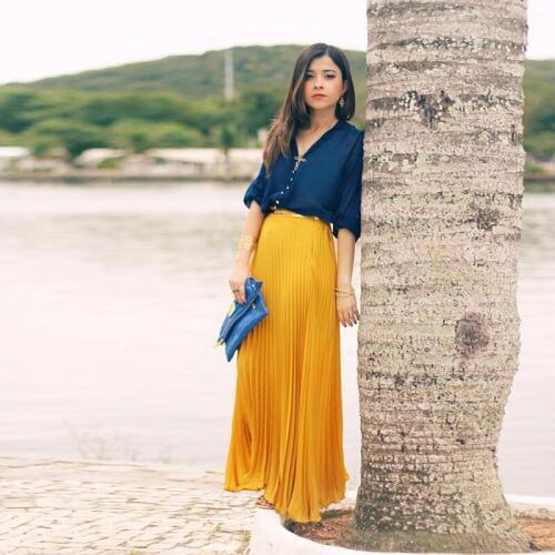 Any Colors Women Chiffon Pleated Skirt Elastic Waist Floor Length Long Maxi Skirt High Quality Graceful Women Skirts Custom Made