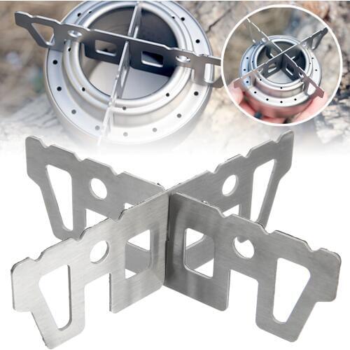 Stainless Steel Alcohol Stove Cross Stand Outdoor Camping Cooking Stove Stand Rack Shelf For Camping Outdoor Picnic