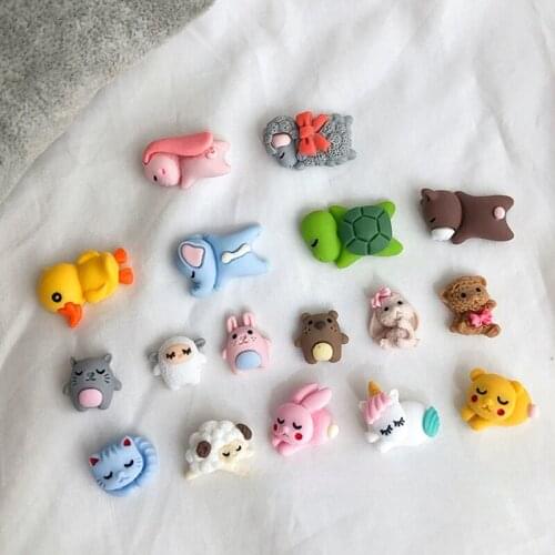Super cute Japanese soft cute sleeping animal resin patch diy earrings hairpin brooch phone case material