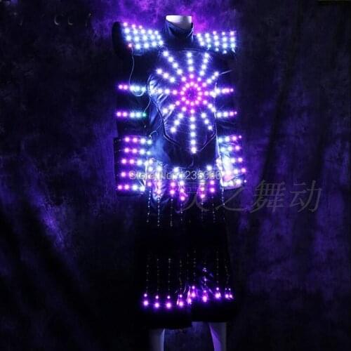 LED light clothing clothing rainbow night bar costumes stilts LED clothes clothing giant robot