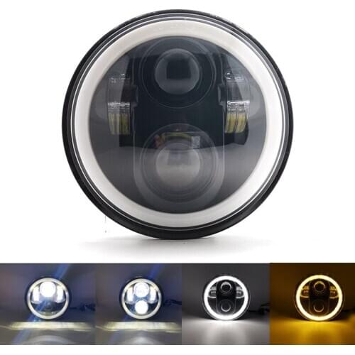 OTBS 5.75 inch Motorcycle Moto LED Projector Halo Headlight 5-3/4 " Lamp For Sportster 883 XL1200 Dyna Softail