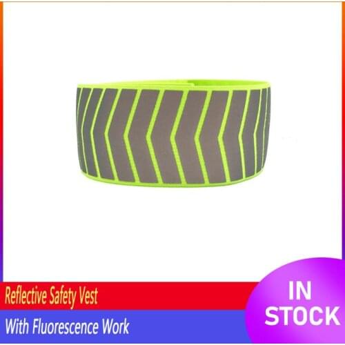 Safety Reflective Vest Strap Elastic Webbing Night Running Riding Reflective Clothes Sanitation Construction Bracelet Arm Band