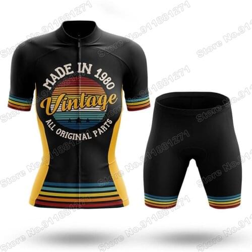 Retro Vintage Women Cycling Clothing Bicycle Jersey Set Female Girl Cycle Casual Wear Road Bike Short Pant Pad Ropa Ciclismo