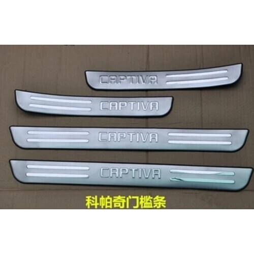 High quality stainless steel Scuff Plate/Door Sill Protector Sticker Car Styling For Chevrolet Captiva 2008-2018