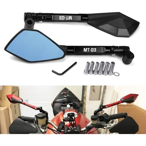 Motorcycle Bluish Reverse Side Mirrors Motorbike Rear view Mirrors For Yamaha MT03 MT-03 MT 03 2015 2016 2017 2018 2019 2020