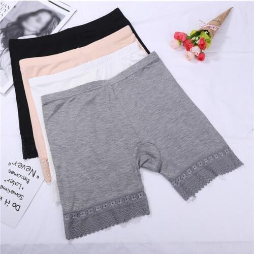 Hot 2019 Seamless Lace Safety Pants Women Underwear Mid-Waist Plus Size Panties Anti-Light Safety Shorts