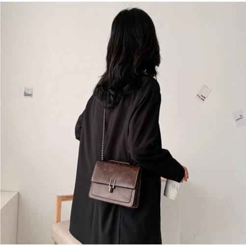 Womens Bag Shoulder Bag Womens Summer Bag Black Leather Beach Mini Pu Evening Small Square Sling Chain Purse Crossbody Bags