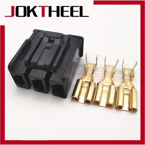 1/5/10/20sets black 7.8mm series 3 pin way female housing auto electrical wire harness connector ECU ignition plug for car Honda