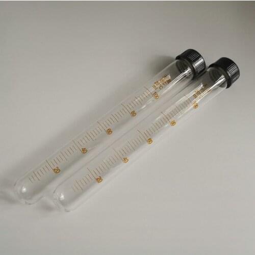 10pcs 100ml Glass Graduated Test Tube Screw Top Glass Centrifuge Tube With Black Screw Cap Round Bottom