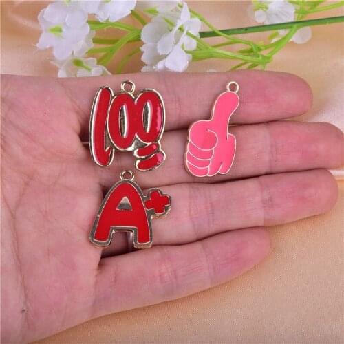 10pcs YOU ARE THE BEST High marks A+ 100 Study School Charms DIY keychain Earring Bracelet Jewelry Making
