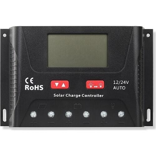 12V/600W 24V/1200W 40A Auto Solar Charge Controller PWM Controllers LCD Dual USB 5V Output Solar Panel PV Regulator 40amps