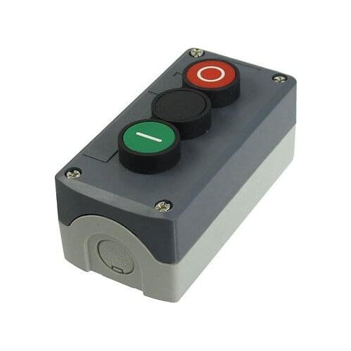 240V 3A SPST NO NC Momentary Green Black Red Flat Pushbutton Switch Station