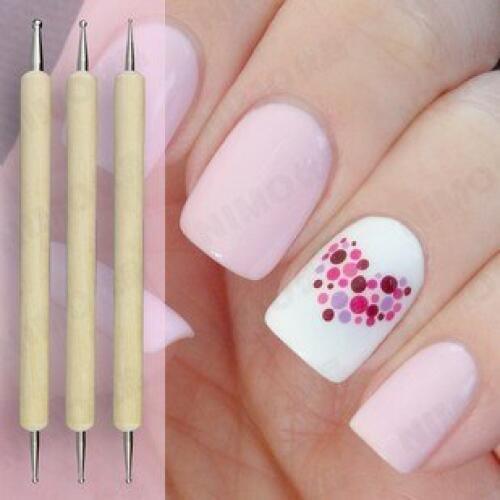 5pcs Nail Art Wood Acrylic Dotting Pen Nails for Painting Manicure and Decoration tools free shipping