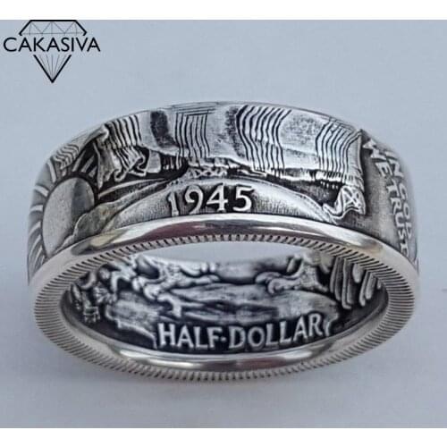 American Morgan Coin Circle Antique Coin Ring Handmade Vintage Ring, Handmade Silver Plated Ring By Morgan Dollar
