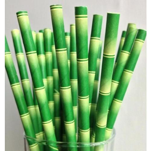 25pcs Bamboo Paper Drinking Straws For Birthday Wedding Decorative Event Party Supplies Environmental Drinking Straws