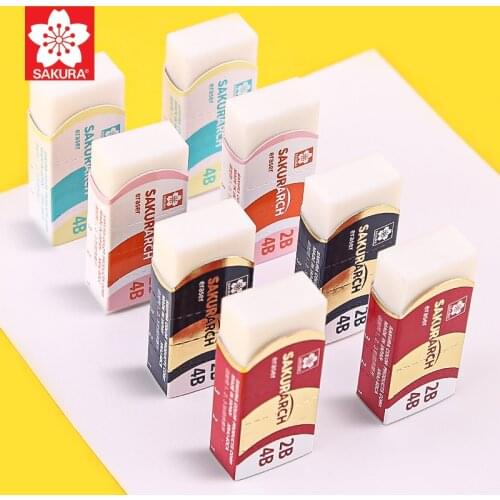 SAKURA Art Macaron Color FOAM Eraser Wipe Clean Writing Sketch Highlight Rubber High Quality Eraser Stationery Supplies