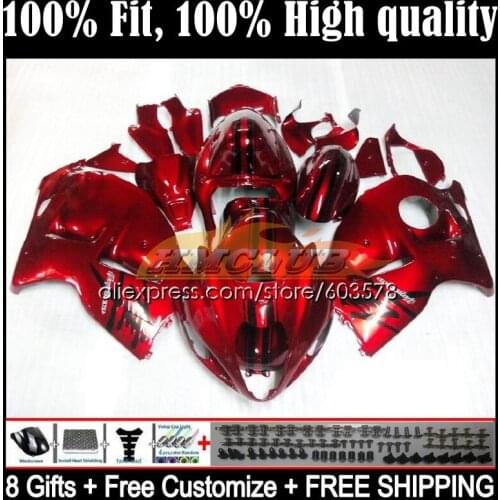 Injection For SUZUKI Hayabusa GSXR1300 96 97 98 99 00 01 20CL.21 GSXR 1300 CC 2002 2003 2004 2005 2006 2007 Fairing Candy red