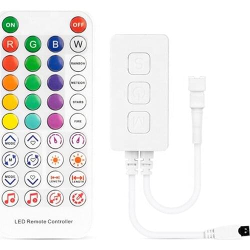 WS2811 WS2812B SP611E Controller Music Bluetooth App IR38 Keys Built In Mic For WS2812 Addressable LED Light Strip DC5V-24V