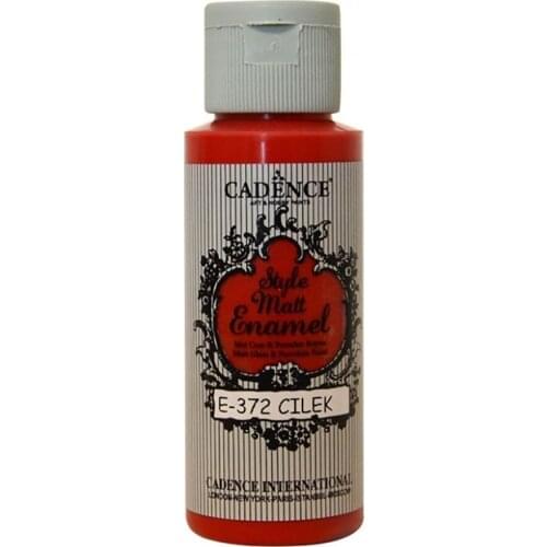Cadence Style Mat Enamel Glass Paint 372-Çilek Red 59ml (Porse
