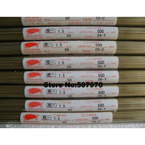 Ziyang Brass Electrode Tube Single Hole 1.5*500mm for EDM Drilling Hole Machine