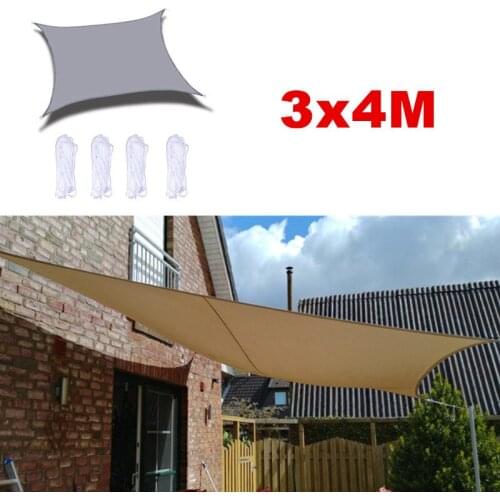 3x4M Summer Outdoor Waterproof and UV Shade Sail Oxford Cloth Rectangle Shade Canvas Garden Terrace Canopy Camping Sun Shelter
