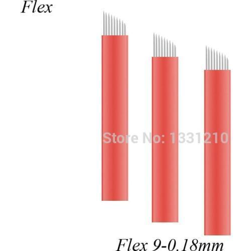 Microblading Red Needles Eyebrow Tattoo Micro blade CF 9 Dia 0.18mm For Permanent Microblading Pen