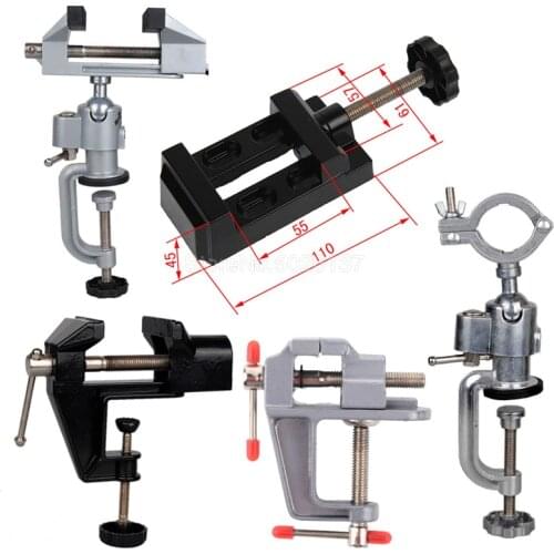 Aluminium Alloy Table Bench Clamp Vise Mini Screw For Diy Craft Mold Fixed Repair Tool 360 Grinder Holder Drill Dremel Rotary