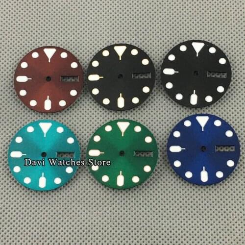 New 28.5mm Sterile NH36 NH36A Watch Dial Green Luminous Fit 3 o'clock/3.8 o'clock Crown Case Watch Parts