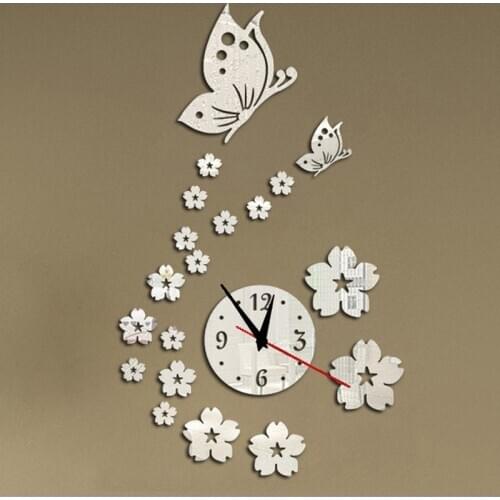 New hot acrylic clocks watch wall clock modern design 3d crystal mirror watches home decoration living room