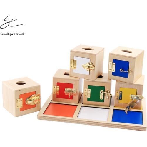 NEW Montessori Sensory Teaching Baby Multifunctional Learning Unlock Box Childrens Building Blocks Geometric Shape Pairing Toys