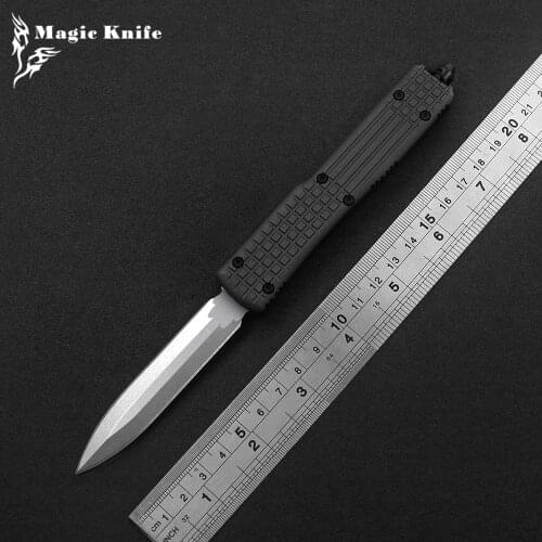 Magic 8 Kinds Of OTF Portable Quick Opening Double Action Tactical Knife D2 Stone Wash/Blackening Blade Aviation Aluminum Handle