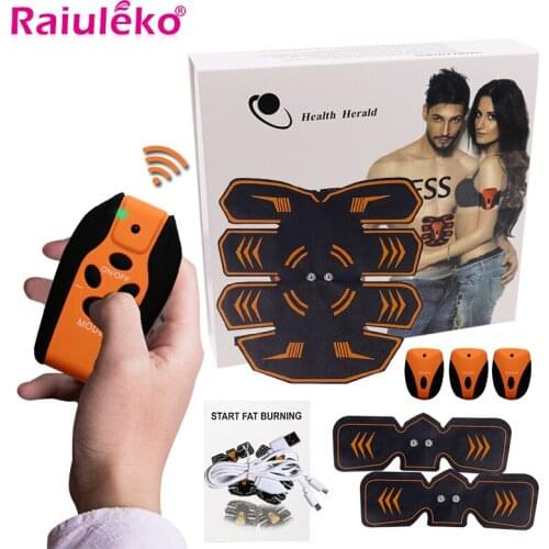 Rechargeable EMS Health Abdominal Muscle Stimulator Electric Weight Loss Massager Sports Trainer Slim Vibrator Sticker Unisex