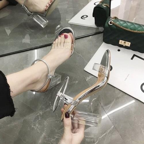 Sexy Crystal Transparent high-heeled Waterproof Platform Catwalk Nightclub high-heeled Sandals Female