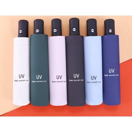 Womens Folding Umbrella Fully Automatic Luxury Large Rain Umbrella Windproof UV Protection Business Sun Umbrella