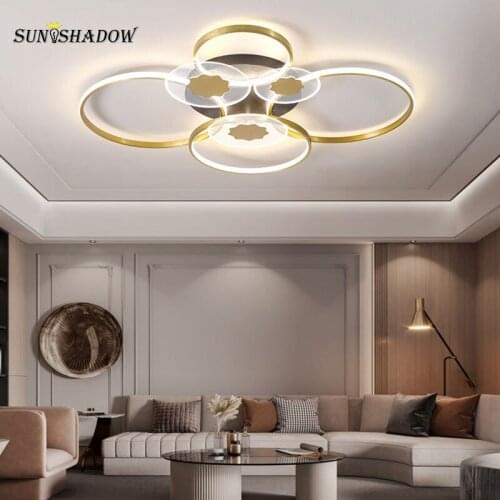 Modern Led Ceiling Light Gold Frame LED Chandelier Ceiling Lamp Home Living room Bedroom Dining room Kitchen Lighting Fixtures