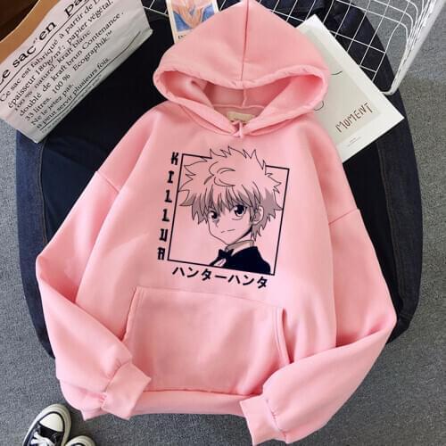 Sweatshirts Kawaii Hunter X Hunter Hoodies Streetwear Killua Zoldyck Anime Manga Multicolor Hoodie Tops Winter Clothes Women Ins