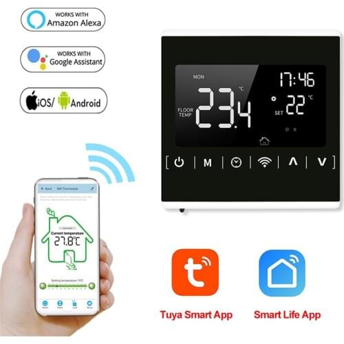 Tuya WiFi Smart Thermostat Electric floor Heating Water Temperature Remote Controller LCD Touch Screen Floor Heating Termostat