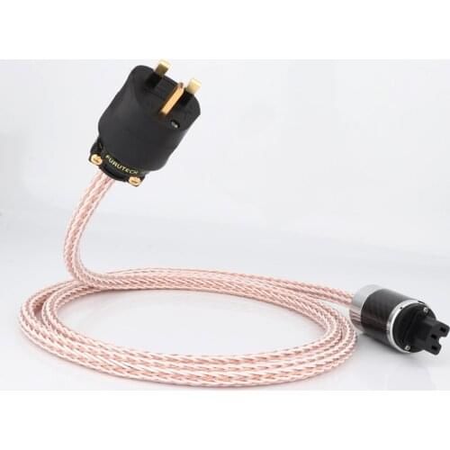 High Quality HiFi Audio 12TC Power Cable 6N OCC Hifi UK Power Cord with Gold Plated UK Plug Mains Cord for Amp DVD Mulitimedia