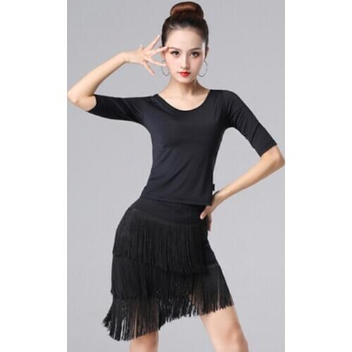 Latin dance skirt new suit adult sexy tassel skirt dance costume slimming exercise clothes performance clothing two-piece suit