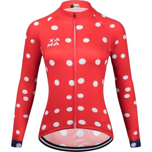 XAMA Womens Long Sleeve Cycling Jersey Clothing Ropa Ciclismo Road Bicycling Shirt Quick-Drying Uniform Breathable One Piece