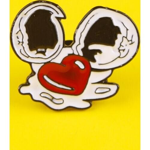 Red Heart Egg Yolk Badge Badges on Backpack Set Enamel Pins Clothes Lapel Pin Brooch Badges for Clothes Accessories Jewelry Gift