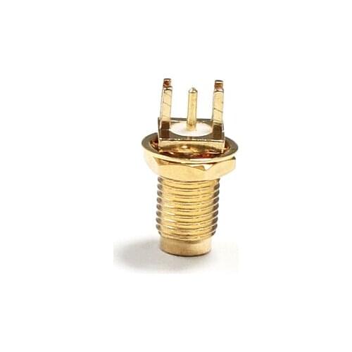 1pc RP-SMA Female Jack Nut RF Coax Connector end launch PCB Straight Goldplated NEW wholesale