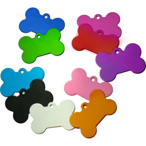 10pcs Aluminium Bone Pet ID Tags Personalized Customize Cat Puppy Name Phone No. Pet ID Tags Dog Cat Name Phone