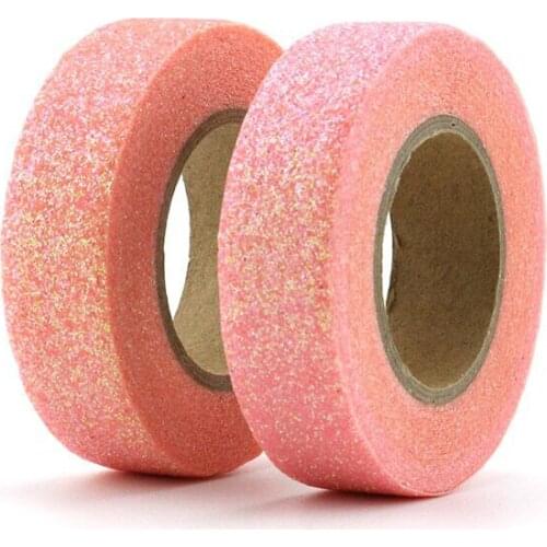 10pcs/Lot Pink powder Washy Tape Glitter Japanese Stationery 15mm* 5 meters Kawaii Paper Scrapbook Tools Decorative Tape Mask