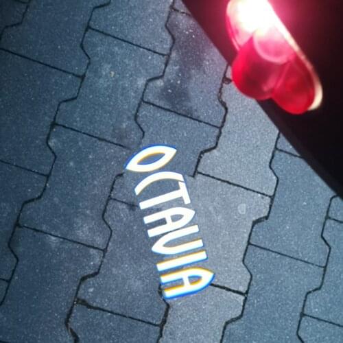 2pcs LED Car Logo Door Welcome light For Skoda Octavia A5 2005-2013 Ghost Shado projector lamp car Styling